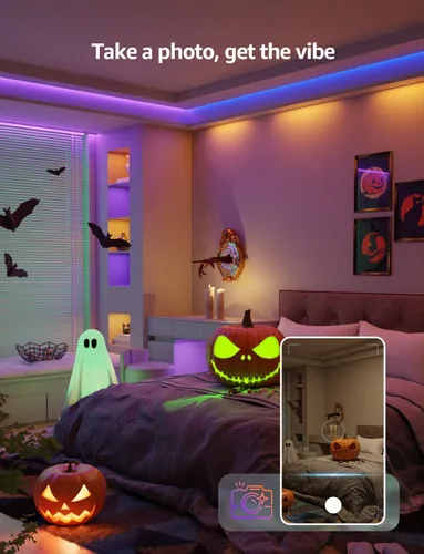 Vista 4 de Lepro SE1 AI - Tira de luces LED inteligentes – Tiras de luz RGB que cambian de color de 16.4 pies con control de aplicación, iluminación generada