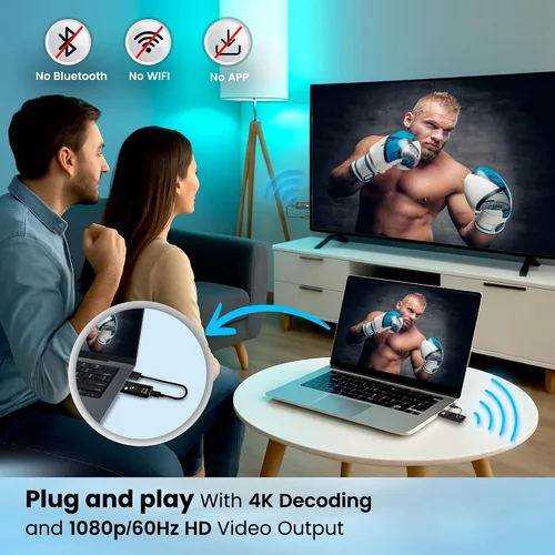 Vista 4 de CR4 Transmisor y receptor HDMI inalámbrico, 5G de baja latencia, Plug & Play, entrada 4K/salida 1080P, kit extensor para transmitir video/audio