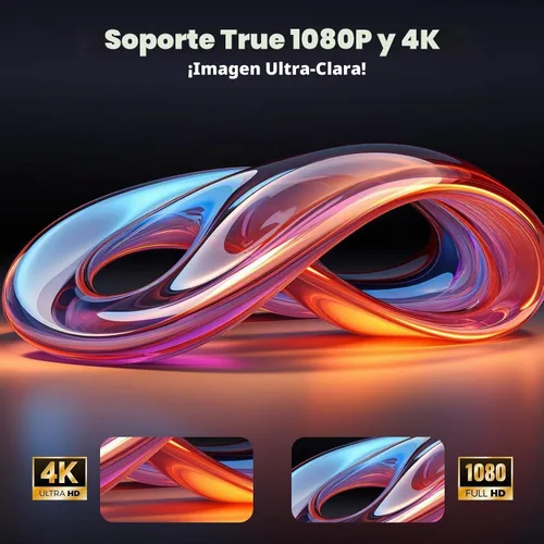 Vista 7 de Proyector con WiFi y Bluetooth: [1800 ANSI/Enfoque automático AI/800+ aplicaciones/compatible con Netflix] Proyector para exteriores con soporte 4K