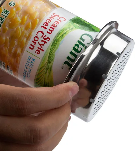 Vista 5 de Prensa coladora de atún, colador de latas de atún de acero inoxidable de grado alimenticio con agujeros laterales inferiores para atunes