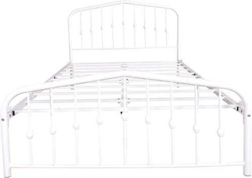 Vista 5 de IANIYA Marco de cama de plataforma de metal, soporte de listones de acero, no necesita somier, fácil montaje, tamaño matrimonial