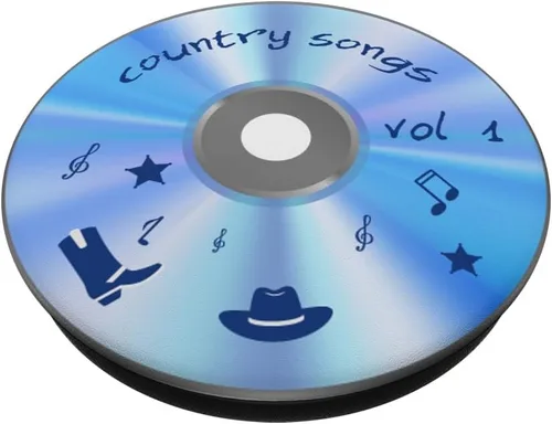 Vista 2 de Disco compacto Diseño de CD Retro 90s Country Songs Vol 1 PopSockets intercambiables PopGrip