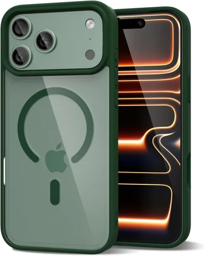 Vista 63 de oakxco Funda magnética transparente compatible con Magsafe, bonita funda delgada y transparente de poliuretano termoplástico no amarillenta, carcasa