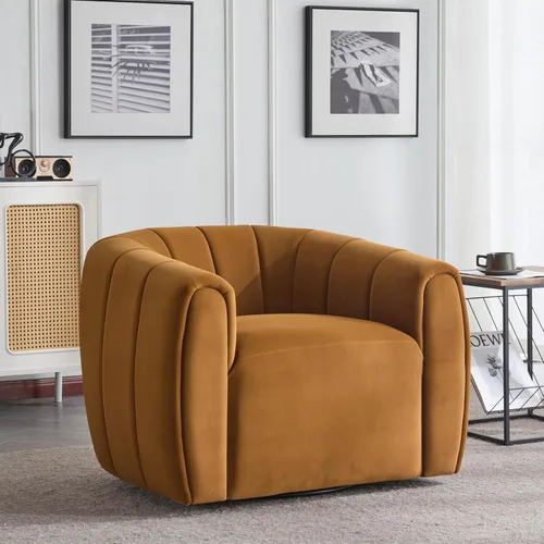 Vista 12 de Christopher Knight Home Monroe Silla giratoria de terciopelo para club, sillón con rotación de 360 grados, sofá giratorio de barril tapizado