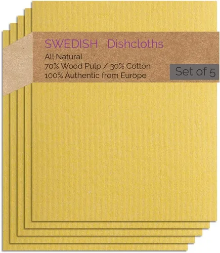Vista 14 de SWEDEdishcloths - Toallas de esponja de celulosa - Juego de 10 paños de cocina suecos (azul)