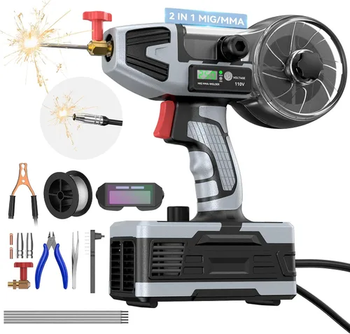Vista 10 de Máquina de soldadura portátil de 110 V, soldador de mano portátil con inversor IGBT 5 ajustes de corriente variable, pistola soldadora eléctrica
