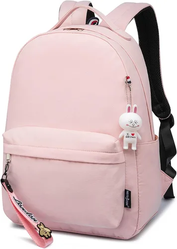 Vista 3 de PaPama Mochila resistente al desgaste para adolescentes, bolsa de viaje Monster High ligera para estudiantes, Rosado2