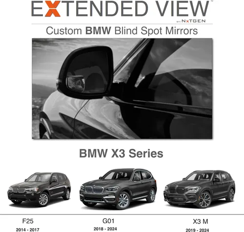 Vista 2 de Espejos de punto ciego, compatibles con BMW X3 Extended View, juego de 2 piezas (izquierda y derecha)