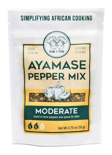 Vista 5 de Simi & Temi Mezcla de pimienta Ayamase Estofado nigeriano Sin conservantes Pimientos secos 2.75 oz Suave