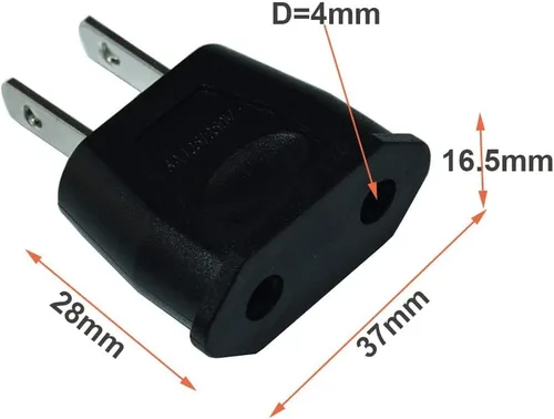 Vista 5 de EU Euro Europa a EE.UU. EE.UU. Enchufe de pared Convertidor Adaptador de viaje Adaptador (10 PCS)