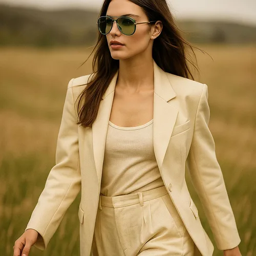 Vista 3 de Gafas de sol de gran tamaño de piloto para mujer, marco grande, gafas de sol de moda con marco de metal, sombras ovaladas Verde