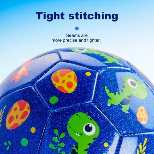 Vista 9 de U&C Planet Soccer Ball Size 2 Size 3 Size 4 for Toddler Kids with Pump Deflated, Cartoon Unicorn Dinosaur Classic Soccer Ball Gift Toy for Girls