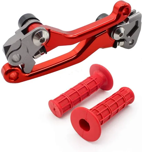 Vista 9 de Krace Juego de palancas de freno y embrague CNC para motocicleta todo terreno, compatible con Yamaha YZ65 2018, con agarres de goma de 22 mm de 7/8