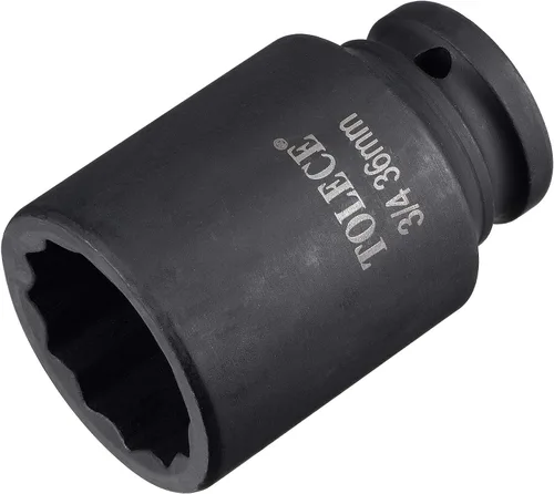Vista 16 de uxcell Enchufe de impacto profundo de 0.669 in y 12 puntos de 3/4 pulgadas, acero CR-MO 3.071 in de longitud, tamaños métricos