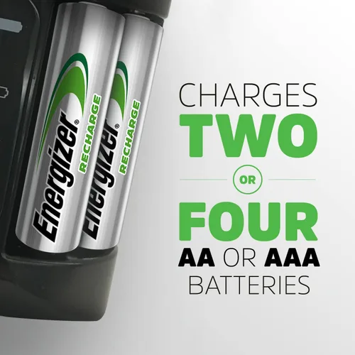 Vista 3 de Energizer Baterías AA recargables, recarga de energía más doble A batería precargada y recargable AA o AAA, incluye 8 pilas AA precargadas