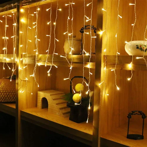 Vista 4 de Lainin Tira de luces LED de 96 luces LED enlazables de 11.5 ft con 8 modos de control para interior/exterior/patio/boda/fiesta de Navidad