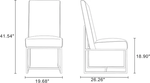 Vista 4 de Manhattan Comfort Element Mid Century - Silla de comedor tapizada moderna, juego de 6, color azul