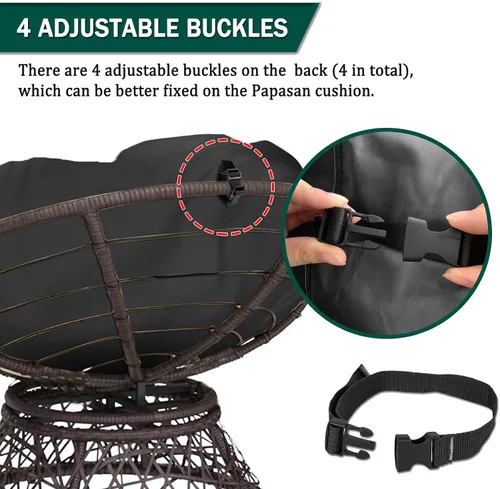 Vista 3 de Papasan Funda de cojín impermeable solamente, (para fundas de cojín para sillas Papasan de 47 a 55 pulgadas, para interiores y exteriores)
