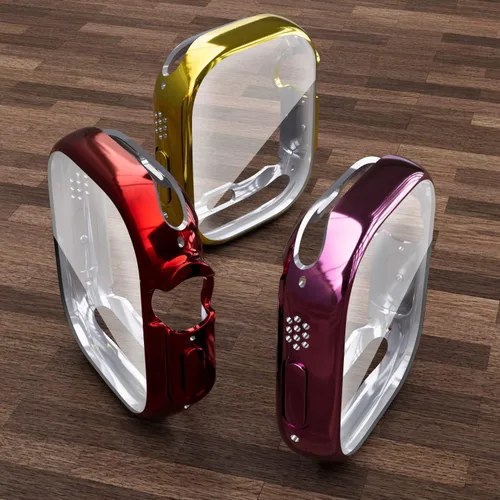 Vista 6 de Yrzper Funda protectora de pantalla compatible con Apple Watch Ultra de 1.732 pulgadas / Ultra 2 de 1.732 pulgadas, cubierta de TPU suave chapada