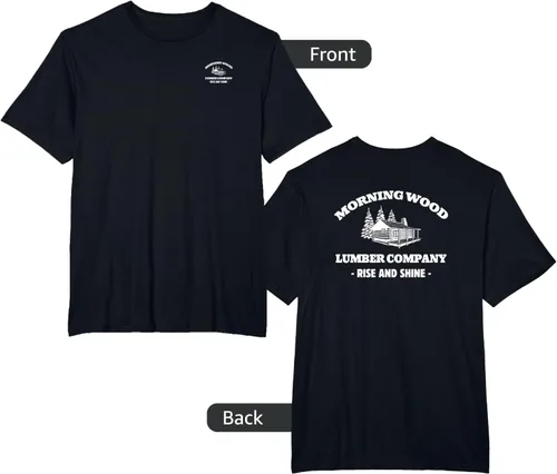 Vista 43 de Morning Wood Lumber Company - Camiseta con estampado de espalda delantera, Negro, S