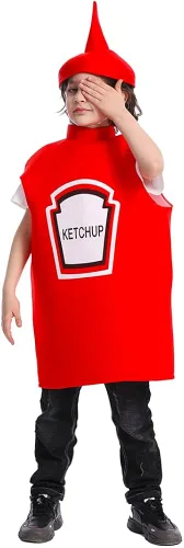 Vista 2 de DSplay Disfraz de salsa de tomate de mostaza para niños, fiesta de Halloween