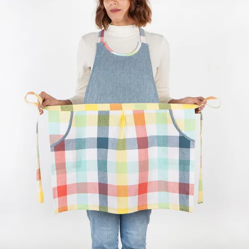 Vista 4 de Now Designs Delantal pequeño, a cuadros, 25 pulgadas de ancho x 28 pulgadas de alto