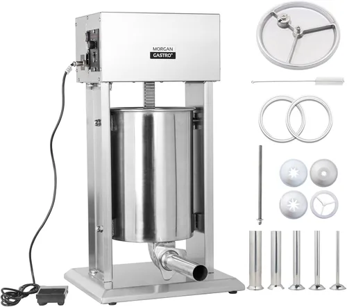 Vista 10 de Hakka 15L/30lb embutidor eléctrico de salchichas, máquina de llenado vertical comercial de salchichas de acero inoxidable