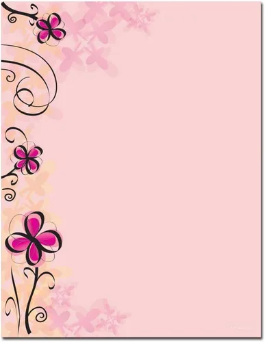 Vista 7 de Bright Floral Paquete de 25 - Membrete imprimible de 8.5 x 11 pulgadas - Compatible con impresoras láser y de inyección de tinta
