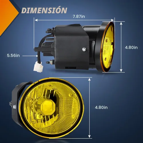 Vista 7 de Conjunto de luces antiniebla Nilight Compatible con Nissan Maxima 2000 2001 Sentra 2002 2003 y Frontier 2004 Xterra Lámparas de lente ámbar