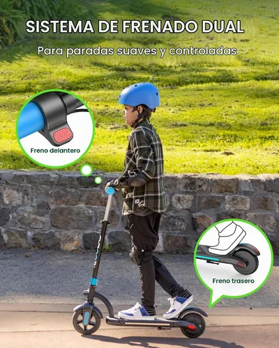 Vista 4 de [Usado] Gyroor H40 Kids Electric Scooter 180W 10MPH LED Lights Ages 6 12