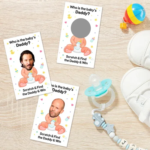 Vista 4 de Zunaked 40 juegos lindos para baby shower, tarjetas de sorteo de boletos de lotería, juego de baby shower, divertidos juegos de revelación