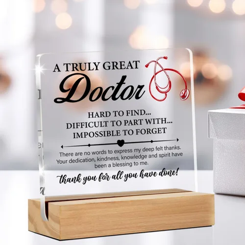 Vista 4 de Regalos de agradecimiento para mujeres y hombres, regalos de agradecimiento para médicos, un verdadero doctor difícil de encontrar, letrero