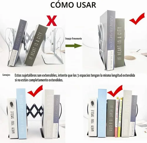 Vista 2 de Sujetalibros ajustables - Sujetalibros antideslizantes resistentes para escritorio - Soporte y organizador de libros Negro-cúbico