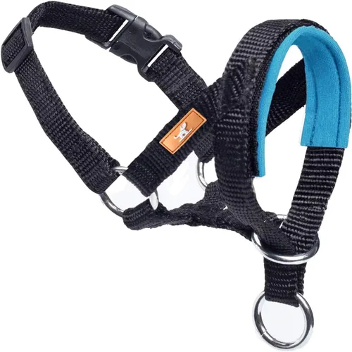 Vista 14 de Collar de cabeza de perro con tela suave, arnés para la cabeza para evitar tirones del perro, correa para la cabeza para perros pequeños, medianos