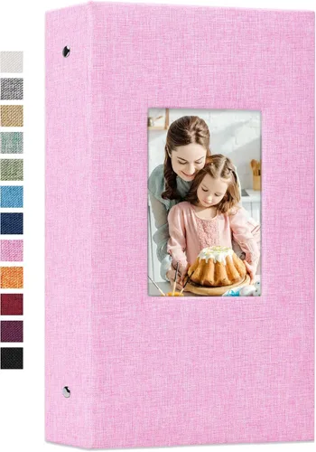 Vista 16 de Vienrose - Álbum de fotos de 4 x 6 pulgadas, 100 páginas, cubierta de lino con ventana frontal, para bebés, bodas, familias, niños y aniversarios