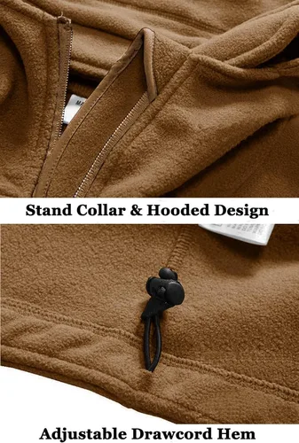 Vista 6 de BIYLACLESEN Chaquetas tácticas de forro polar Softshell para hombre con cremallera completa