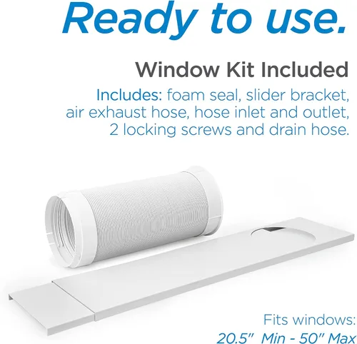 Vista 5 de Commercial Cool Aire acondicionado portátil de 14,000 BTU con control remoto, color blanco Blanco - 14000 BTU