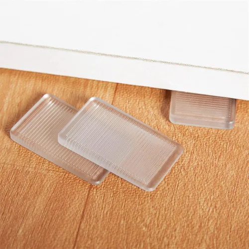 Vista 3 de ZZRANYE 4 Piezas de Cuñas de Mesa de Goma Transparente, Cuña de Nivel para Mejora del Hogar, Cuñas de Mesa, Cuñas de Cama, Cuñas de Inodoro, Cuñas
