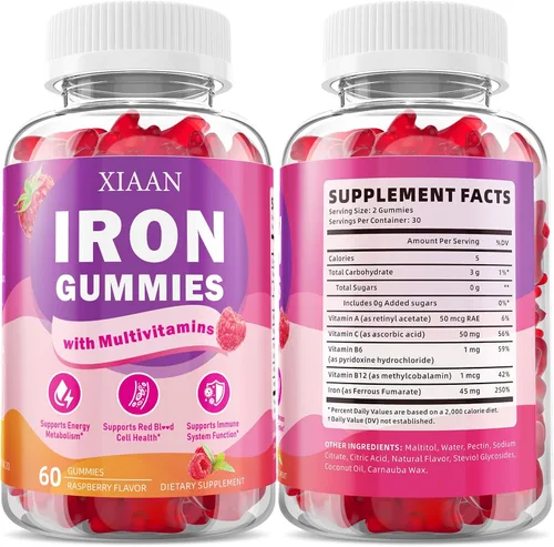 Vista 8 de Gomitas de hierro para niños y adultos, hierro 45 mg con vitamina C
