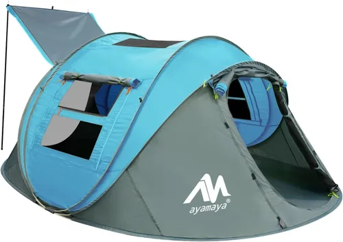 Vista 9 de AYAMAYA Waterproof 4/6 Person Easy Pop Up Tents for Camping with Vestibule