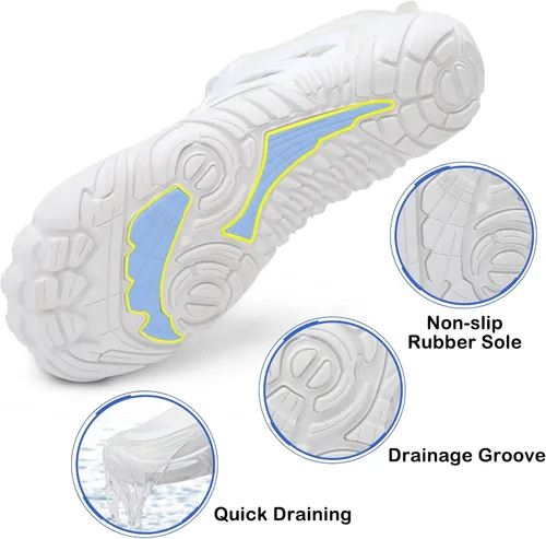 Vista 5 de Scurtain Unisex Mens Womens Athletic Hiking Water Shoes Quick Dry Barefoot Aqua Shoes Swim Shoes Beach Shoes with Drainage
