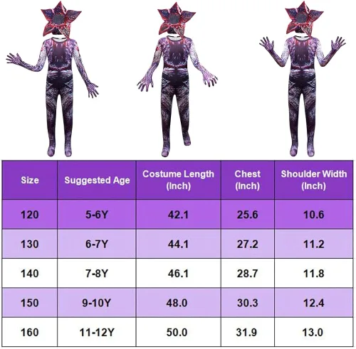 Vista 4 de JAZZMAD Costume for Kids Halloween Flower Monster Jumpsuit Outfits for Boys Girls 5-12Y