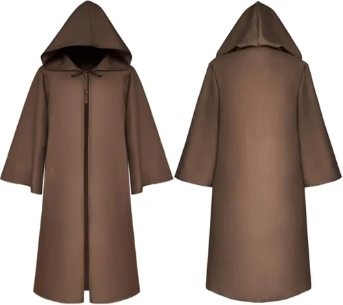 Vista 8 de YAQIZENG Wizard Robes Magician Cloak Halloween Costume Christmas Hooded Cape Adult Teens Knight Cloaks