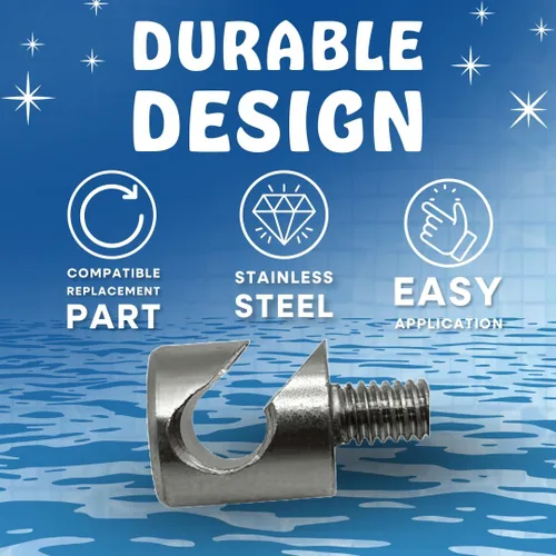 Vista 3 de Poolzilla Paquete de 5 tornillos de pared de acero inoxidable de 3 pulgadas para cubierta de seguridad de piscina, instala fácilmente la cubierta