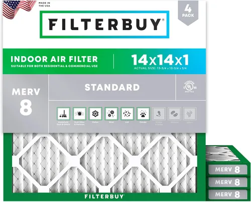 Vista 36 de Filterbuy - Filtros de aire de repuesto MERV 8, protección contra el polvo, plisados, para caldera y sistema HVAC, 20 x 25 x 1 pulgadas, paquete