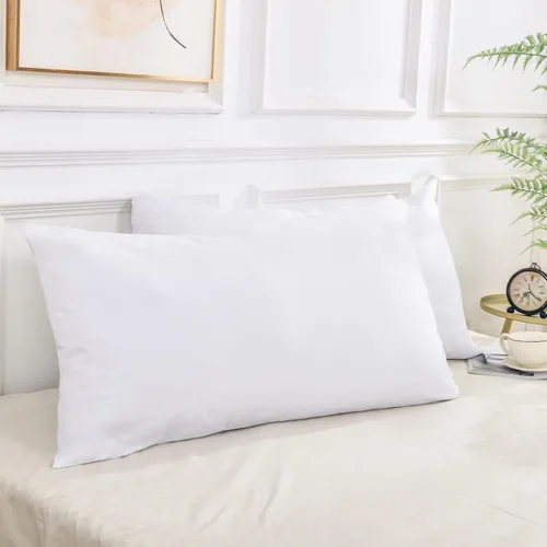 Vista 16 de NEXHOME PRO Juego de 2 fundas de almohada estándar 100% algodón orgánico, cierre de sobre, tacto de lino texturizado natural, suave y duradero