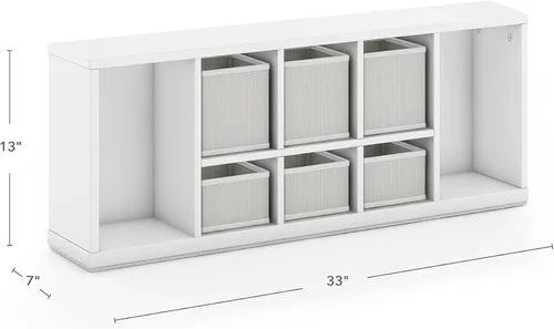 Vista 3 de Martha Stewart Crafting - Organizador de cubos para niños, color blanco cremoso: almacenamiento de arte de mesa de madera con contenedores