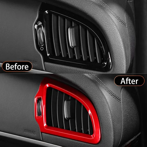 Vista 4 de YOUTOOCAR 2 cubiertas laterales de ventilación compatibles con accesorios Kia Stinger 2018-2023 (rojo)