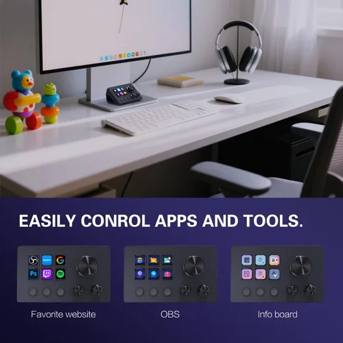 Vista 2 de TreasLin Stream Controller Deck with12 Customizable Macro Keypad to Trigger Actions in OBS Twitch YouTube for Content Creators Stream Dock