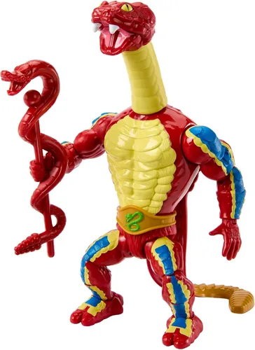 Vista 3 de Masters of the Universe Origins Figura de acción y accesorio, Rise of Snake Men Rattlor, articulación y mini libro de cómics, 5.5 pulgadas